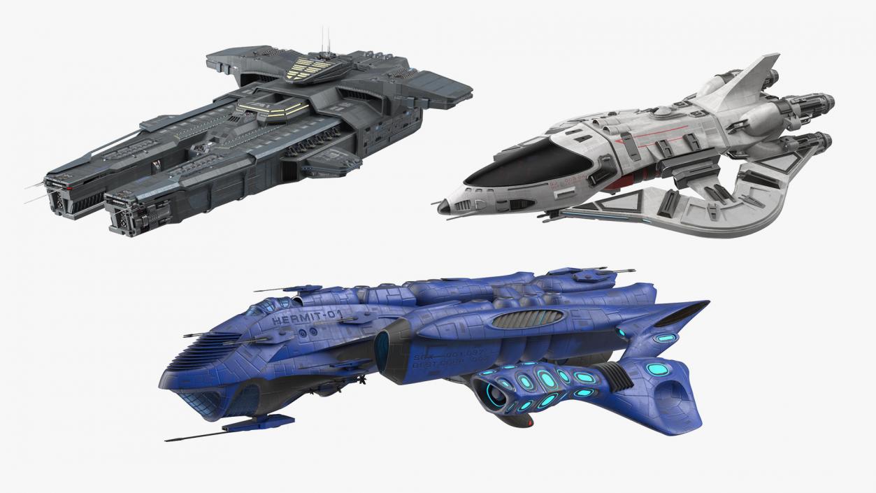 Futuristic Spaceships Collection 3D