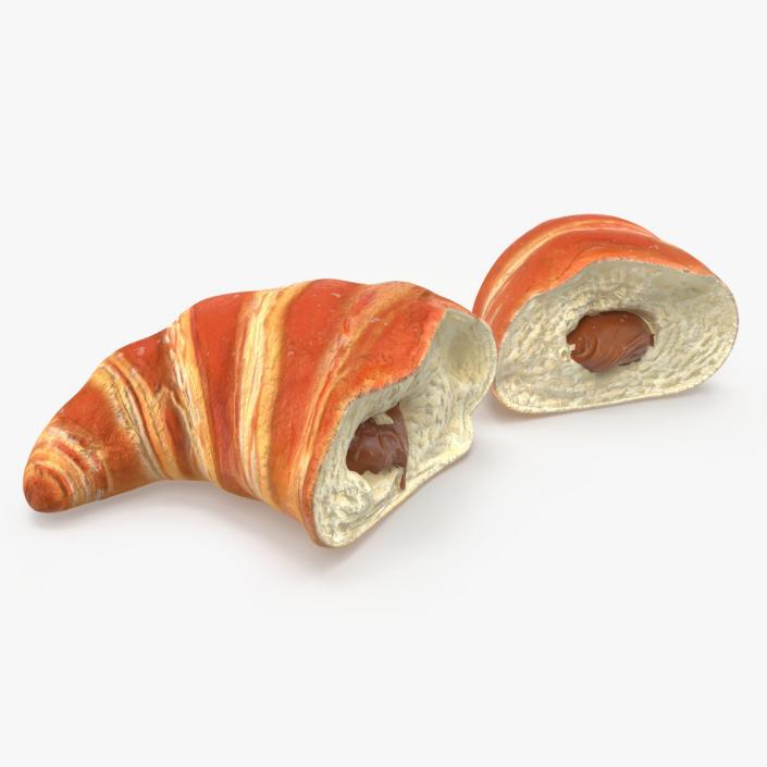 3D Croissant Halves 2 model