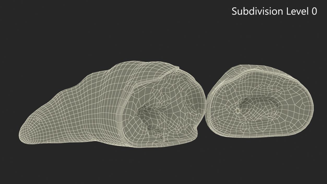 3D Croissant Halves 2 model