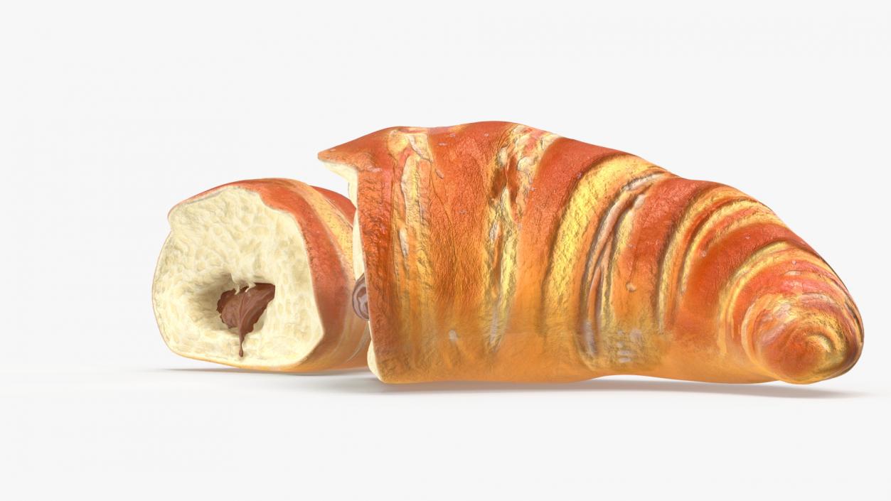 3D Croissant Halves 2 model