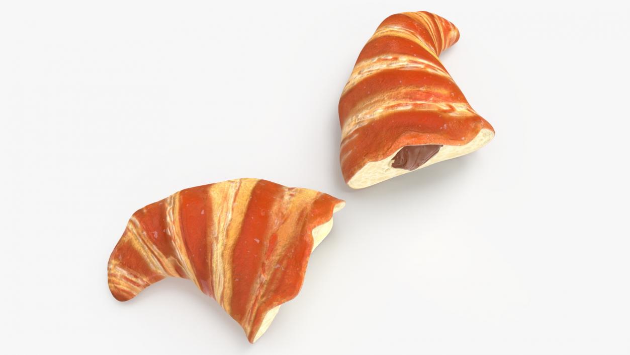 3D Croissant Halves 2 model