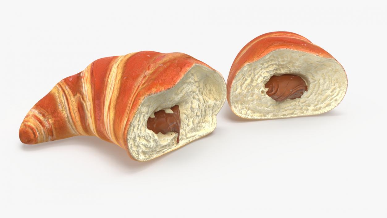 3D Croissant Halves 2 model