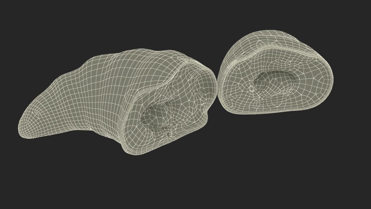 3D Croissant Halves 2 model