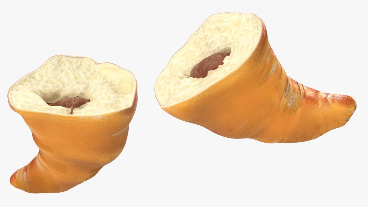 3D Croissant Halves 2 model