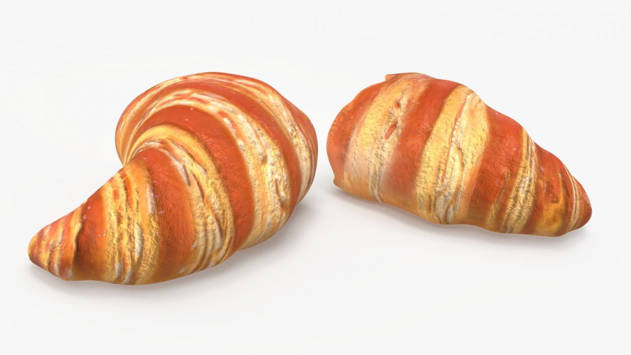 3D Croissant Halves 2 model