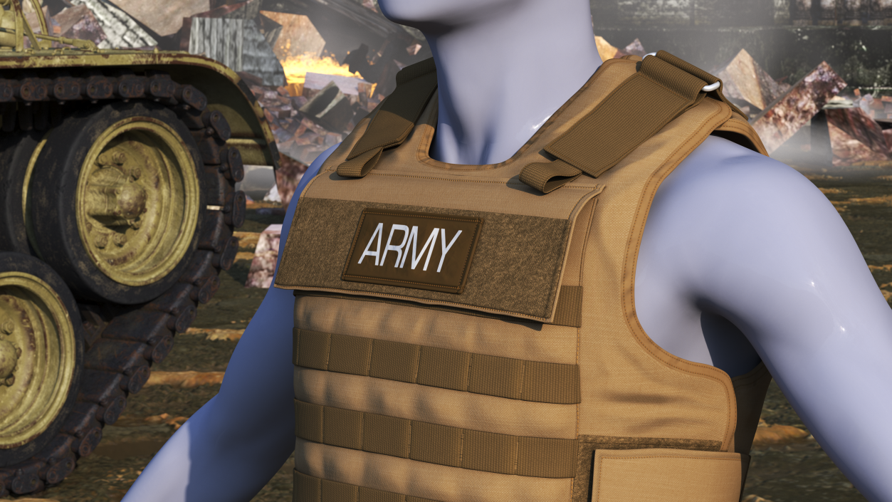 3D model Desert Army Body Armor Carrier