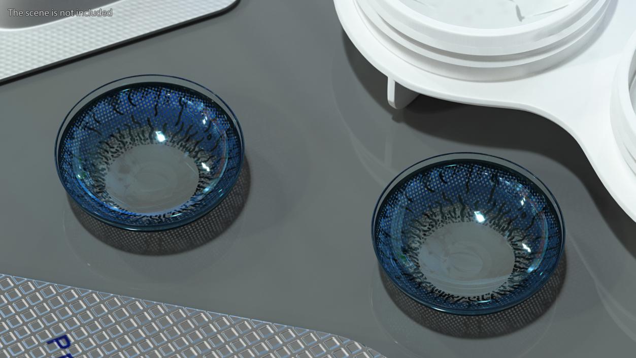 3D Coloured Contact Lenses Blue model