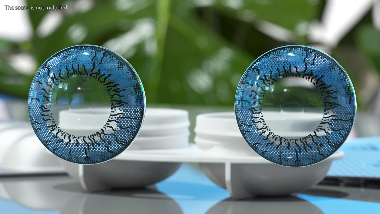 3D Coloured Contact Lenses Blue model