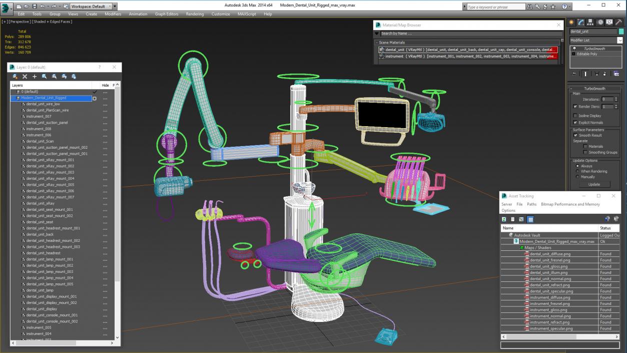 3D model Modern Dental Unit Rigged