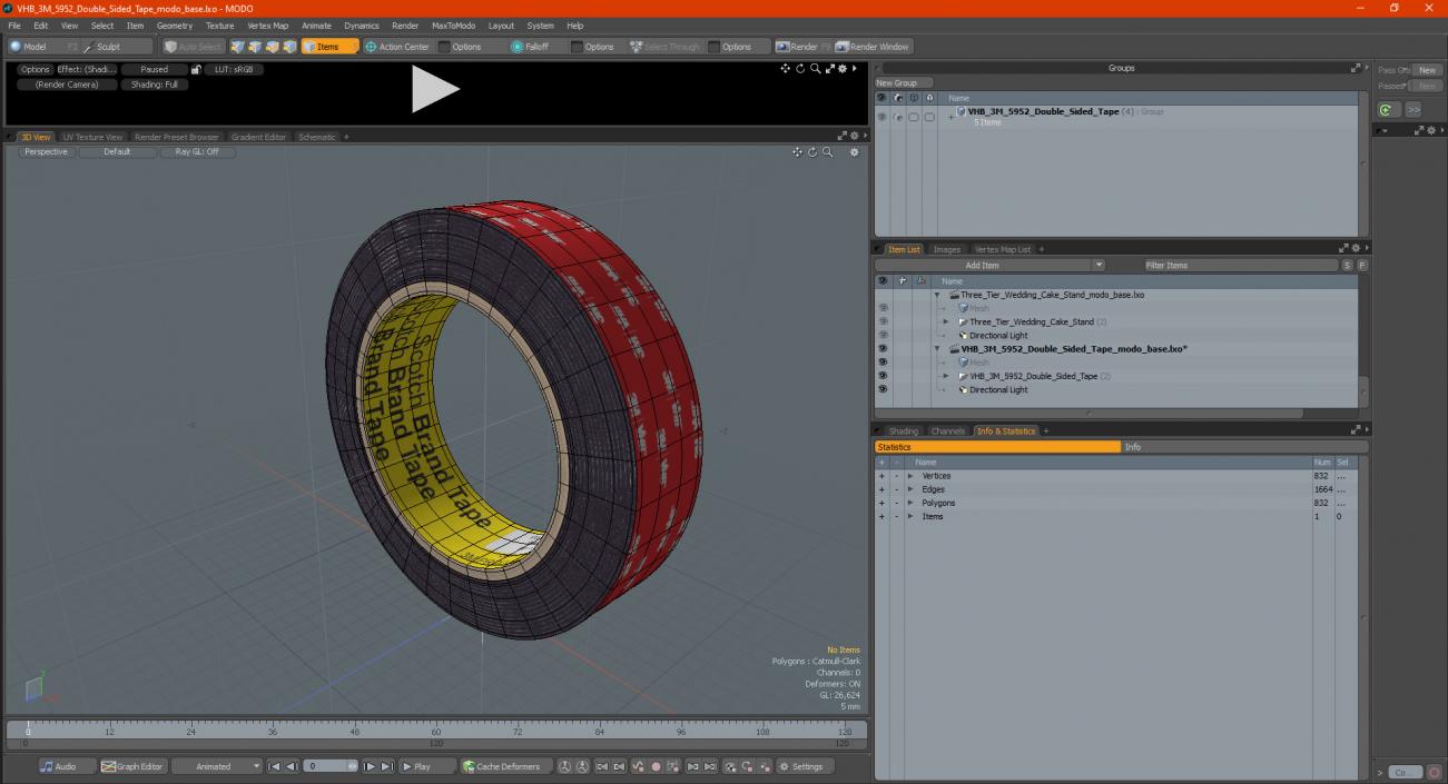 VHB 3M 5952 Double Sided Tape 3D model