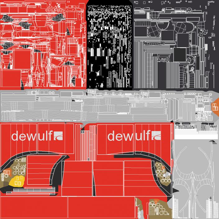 Dewulf Enduro 4-Row Harvester 3D model