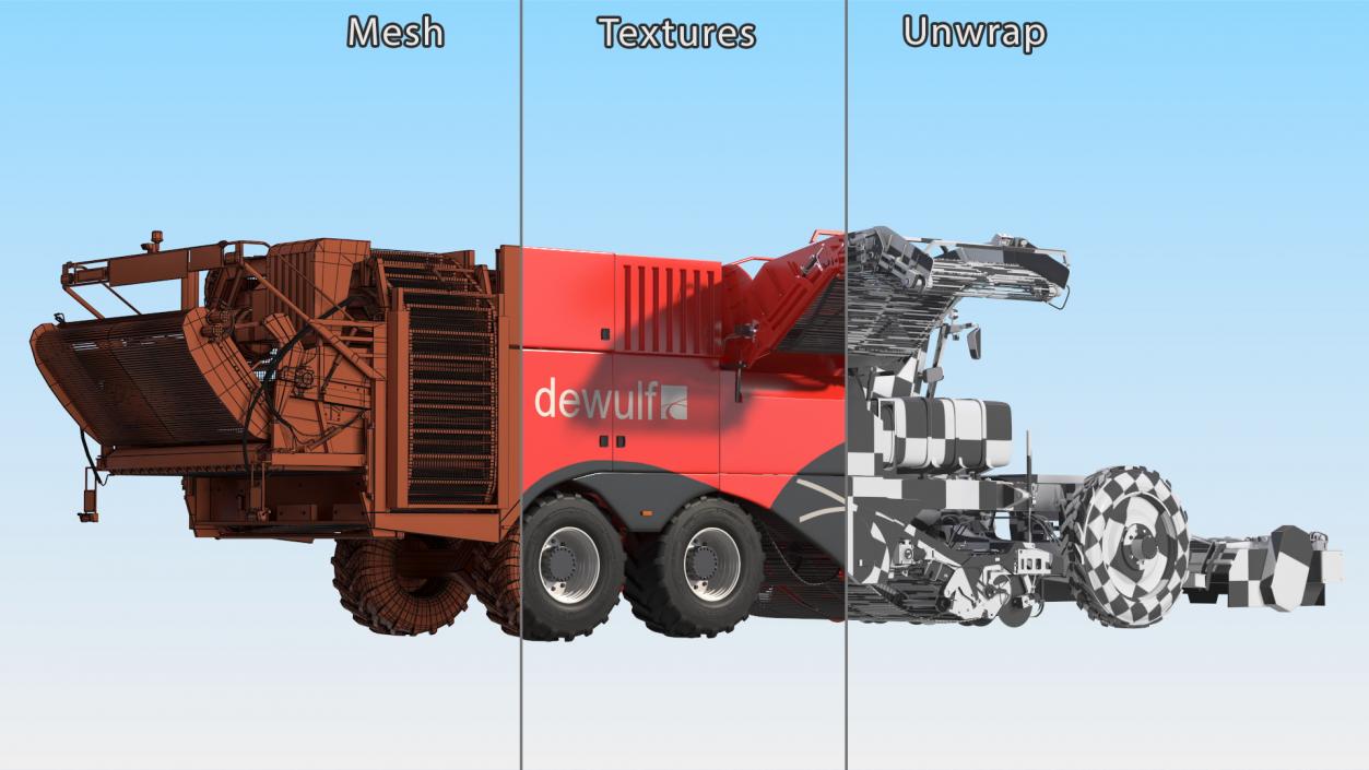 Dewulf Enduro 4-Row Harvester 3D model