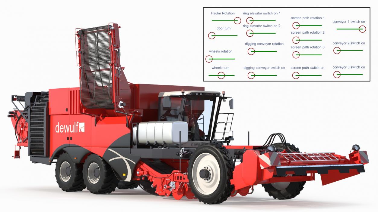 Dewulf Enduro 4-Row Harvester 3D model