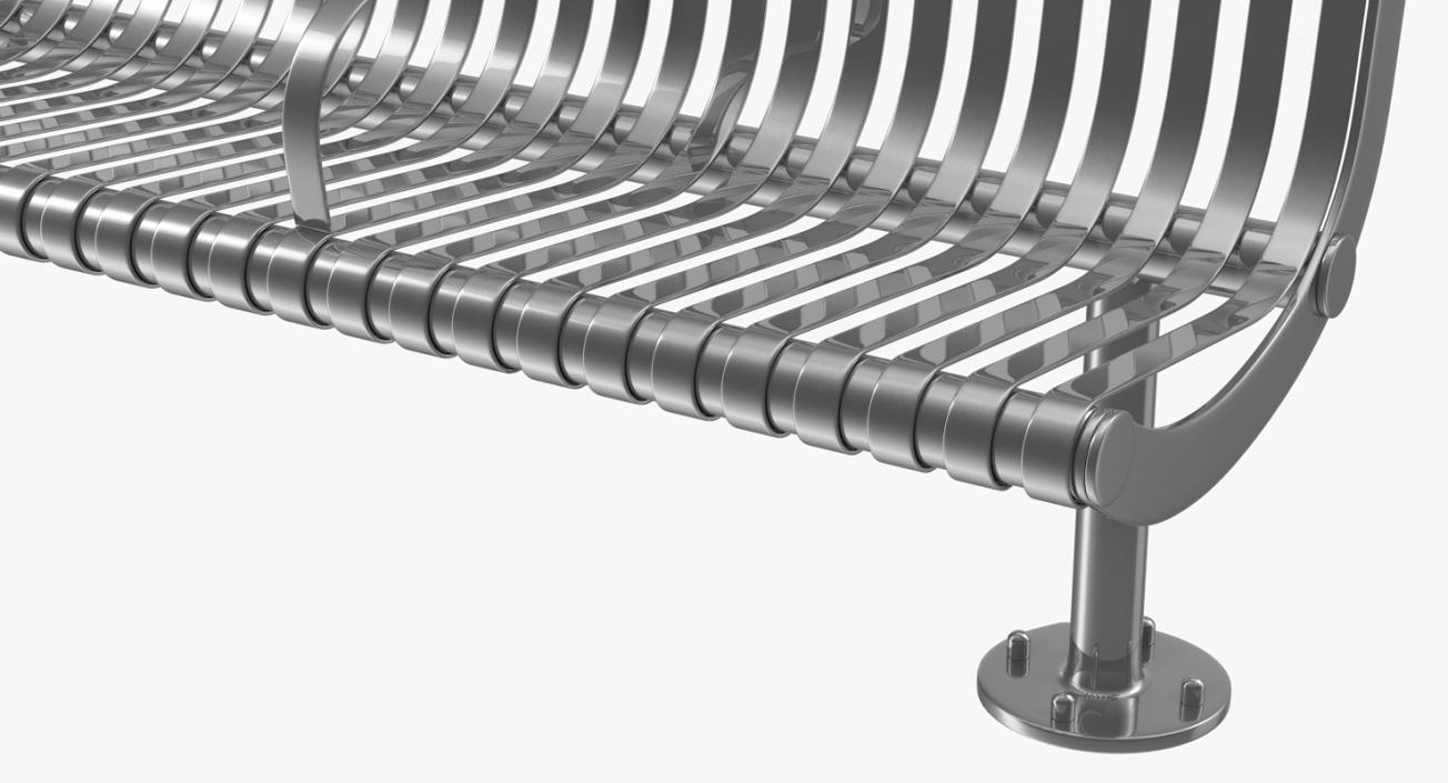 Chrome Coated Bench 3D model