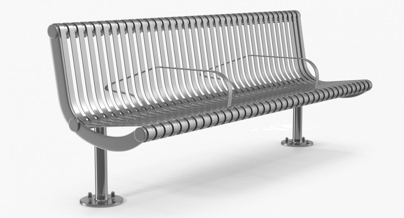 Chrome Coated Bench 3D model