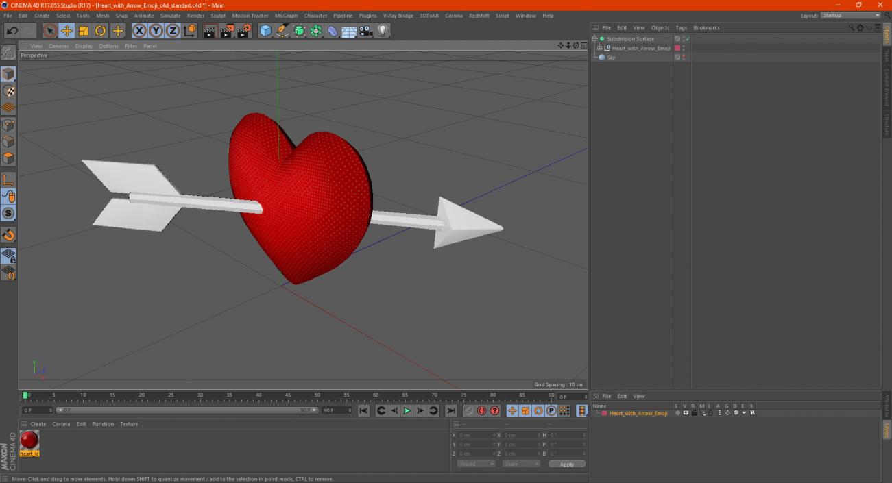 Heart with Arrow Emoji 2 3D model