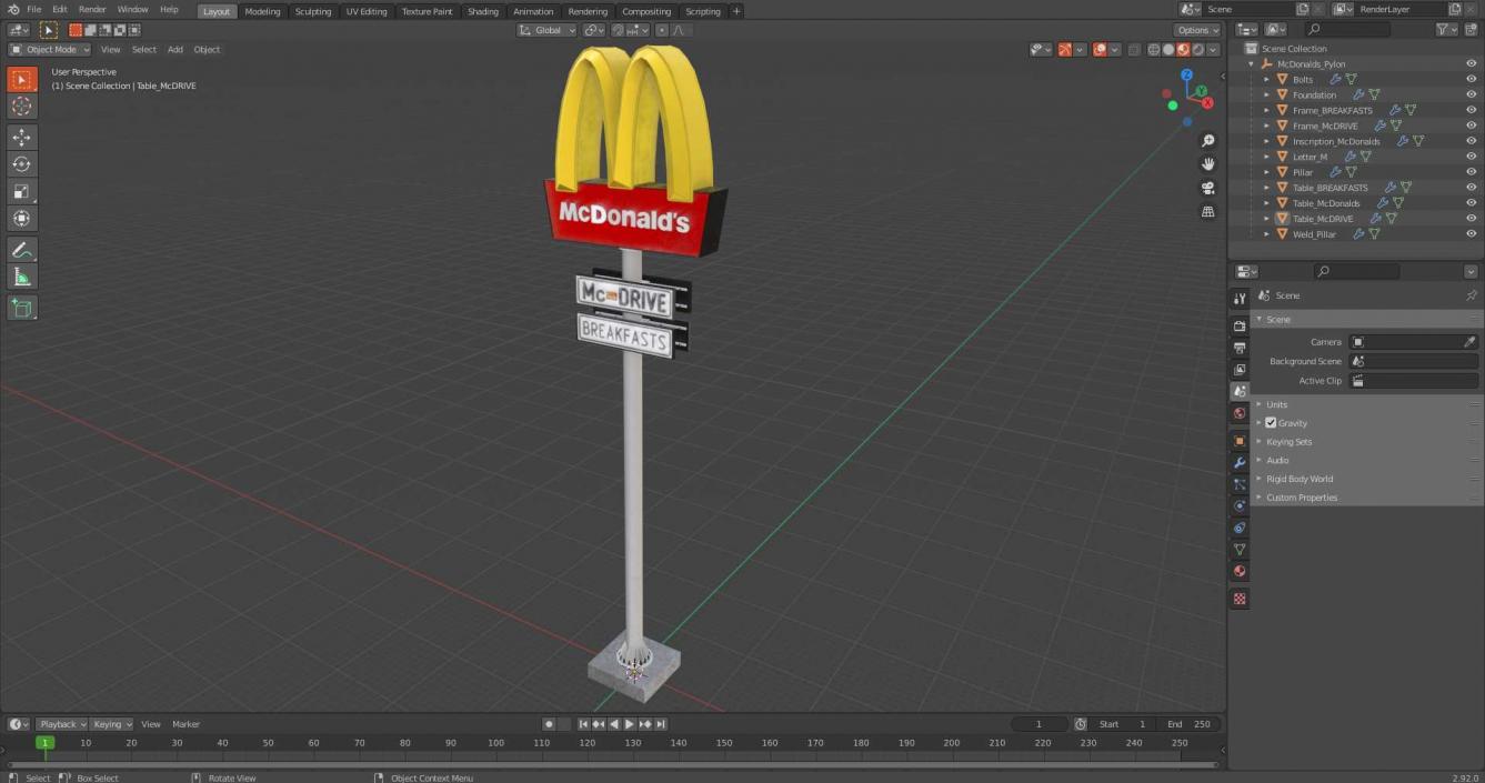 3D model McDonalds Pylon