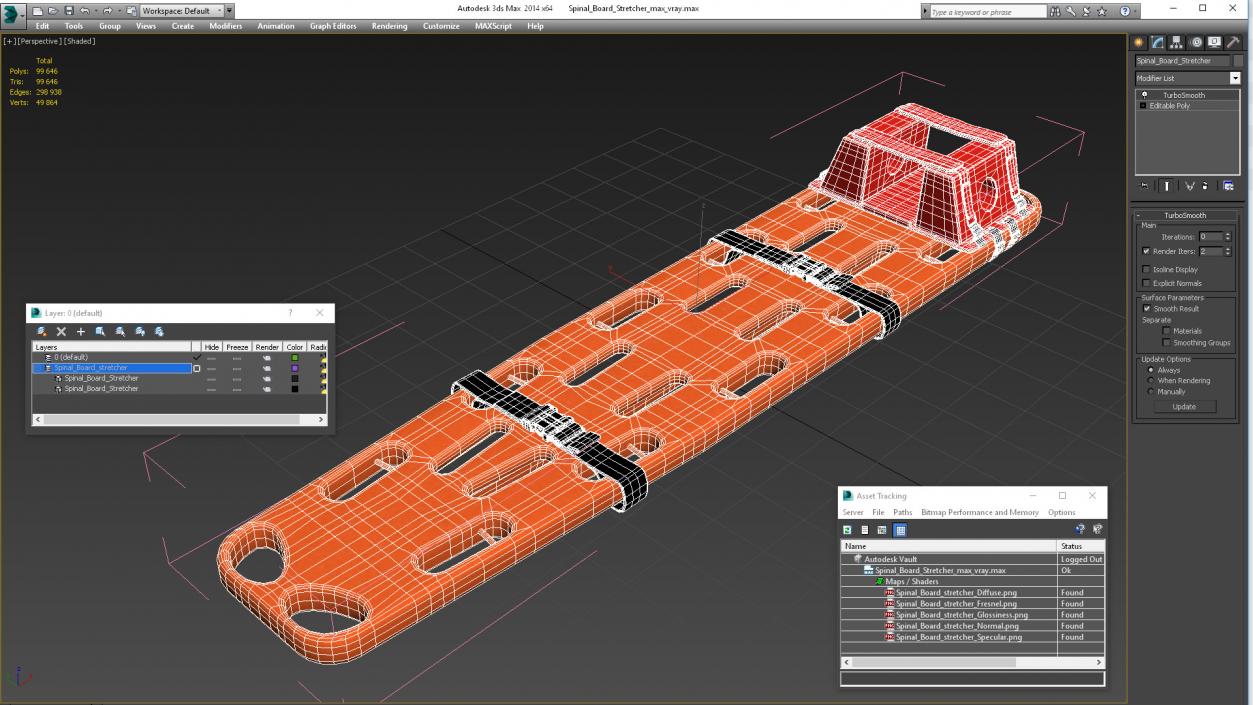 Spinal Board Stretcher 3D