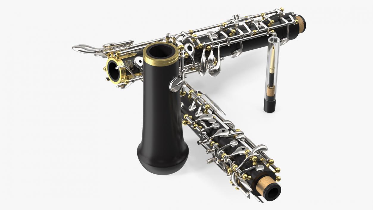 Woodwind Instrument Oboe Disassembled 3D