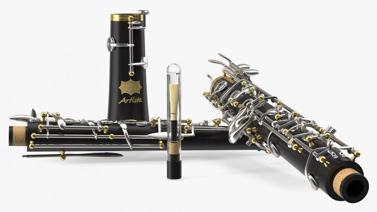 Woodwind Instrument Oboe Disassembled 3D