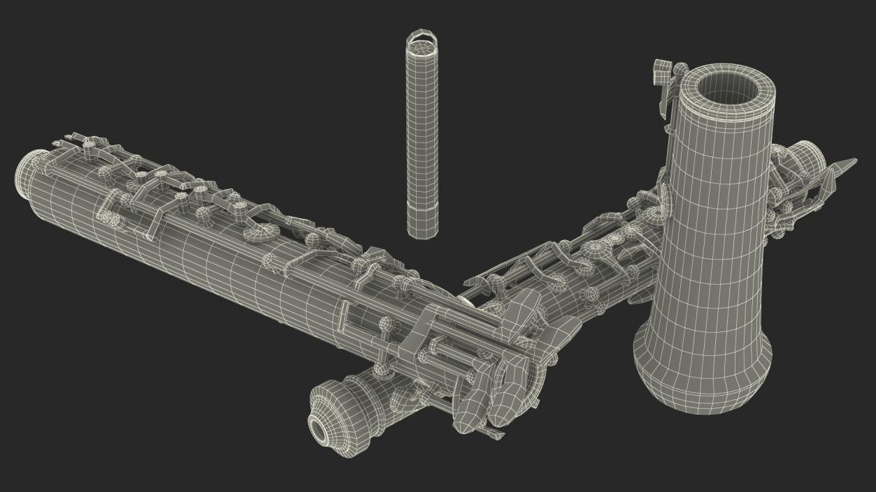 Woodwind Instrument Oboe Disassembled 3D