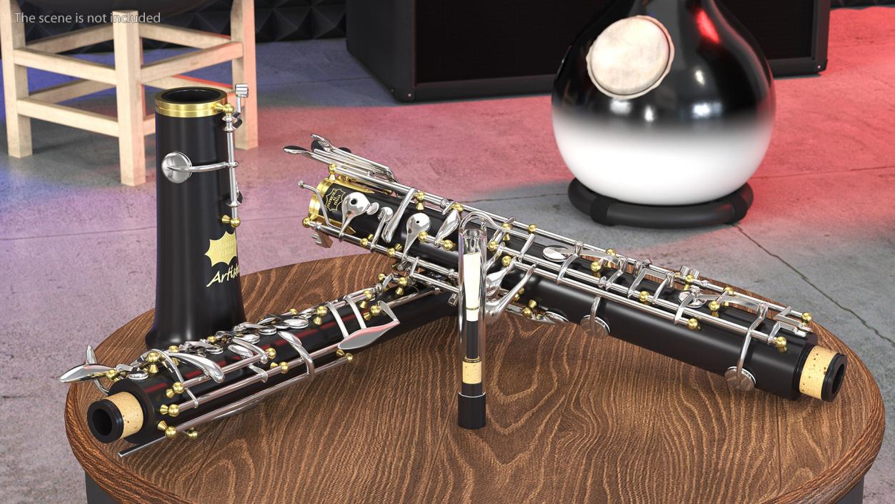 Woodwind Instrument Oboe Disassembled 3D