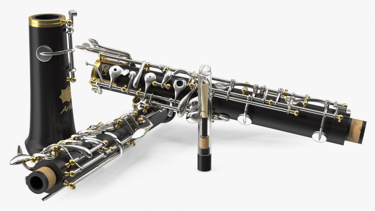 Woodwind Instrument Oboe Disassembled 3D