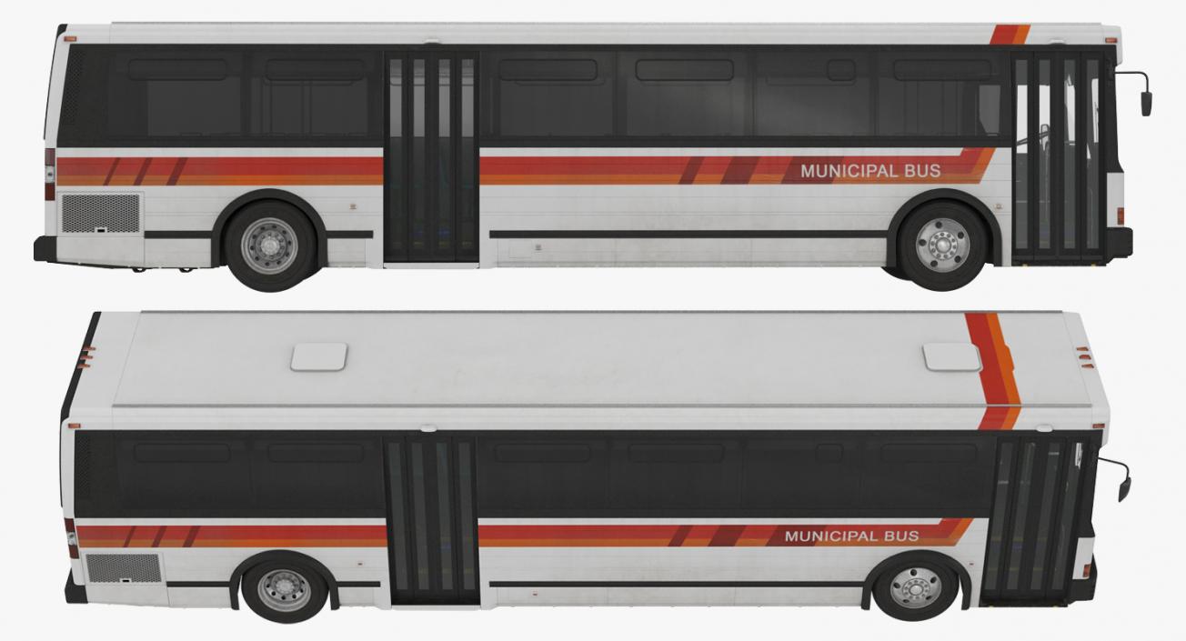 Flxible Metro D Municipal Bus 3D model