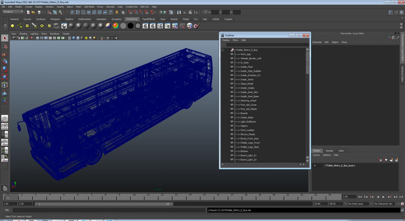 Flxible Metro D Municipal Bus 3D model