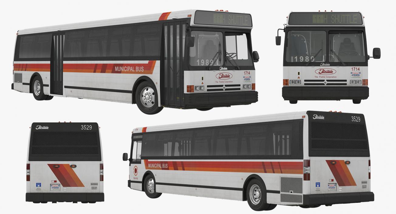 Flxible Metro D Municipal Bus 3D model