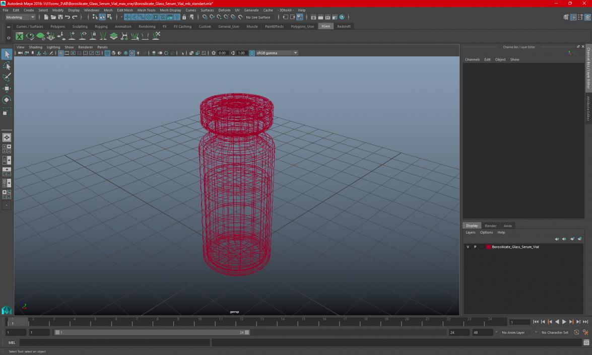 Borosilicate Glass Serum Vial 3D model