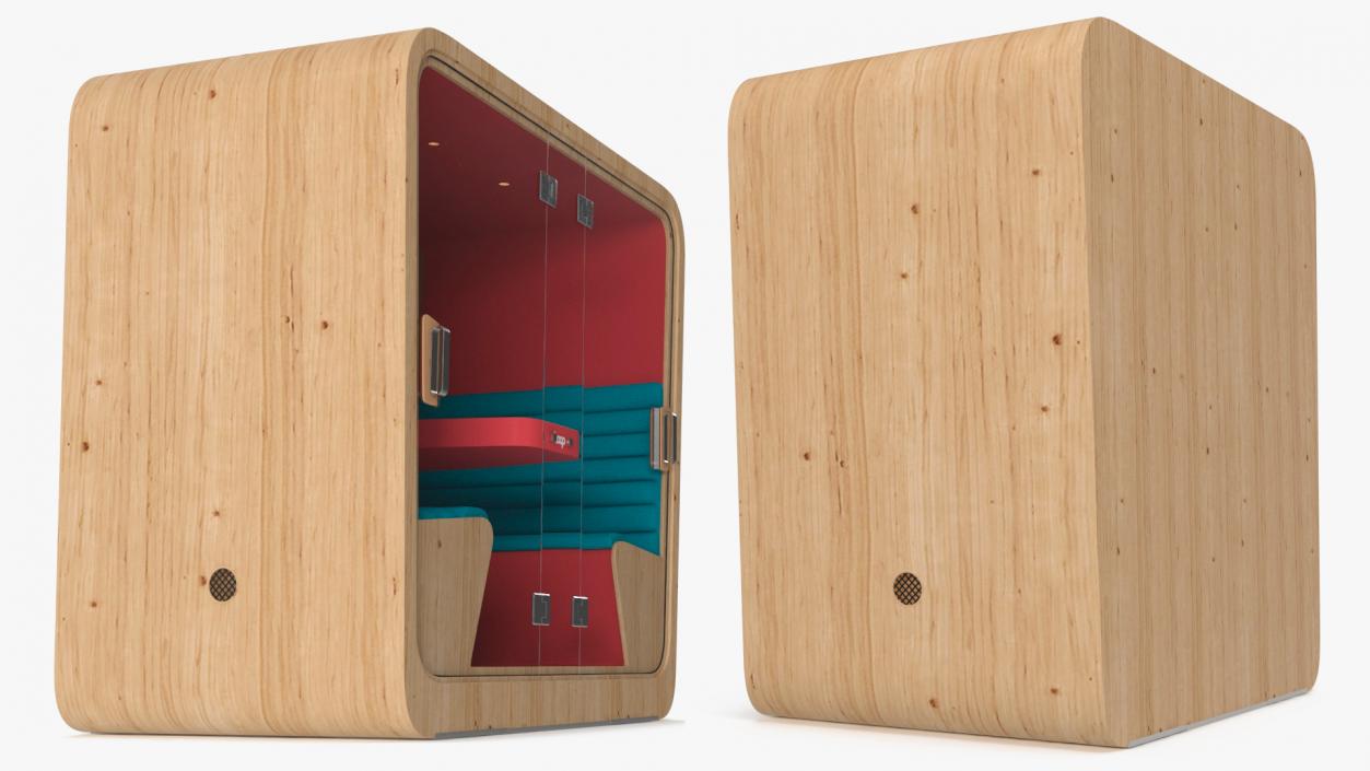 Wooden Soundproof Meeting Pod Loop 3D model