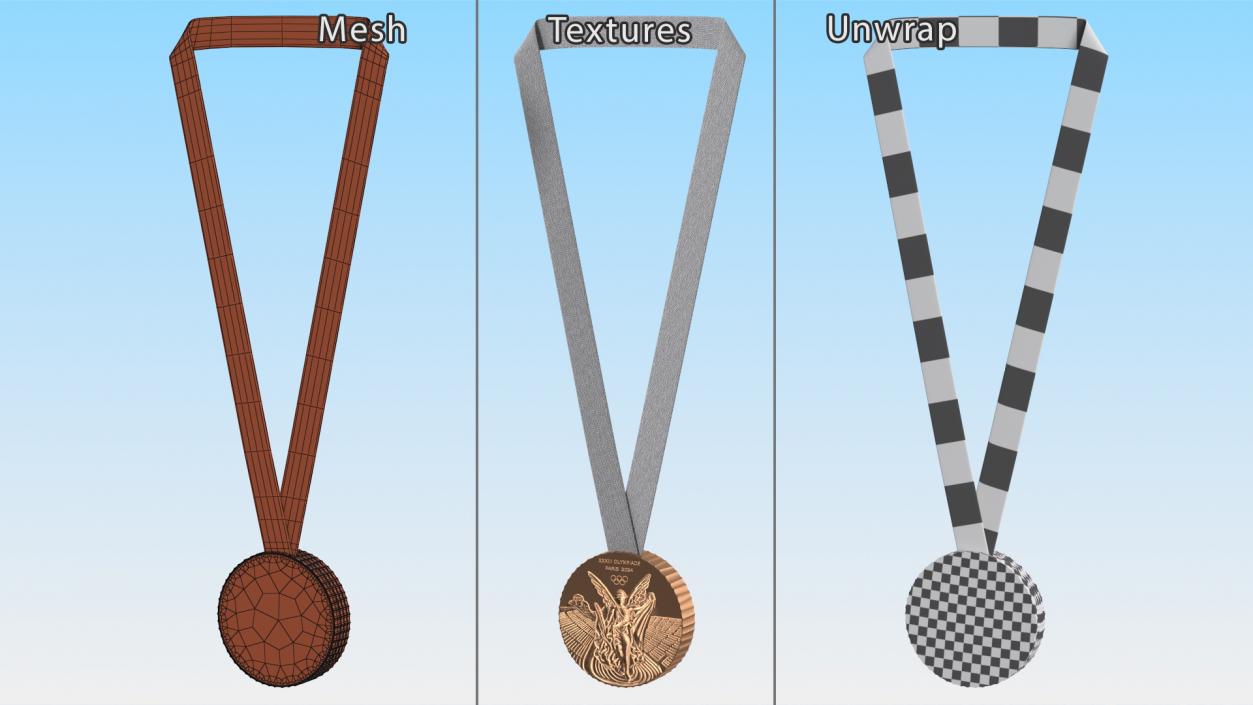 3D model Olympic Bronze Medal 2024