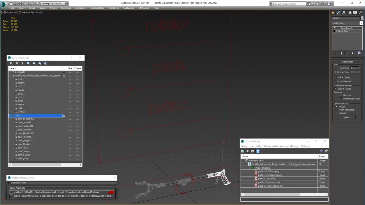 3D model Tacklife Adjustable Angle Grabber Tool Rigged