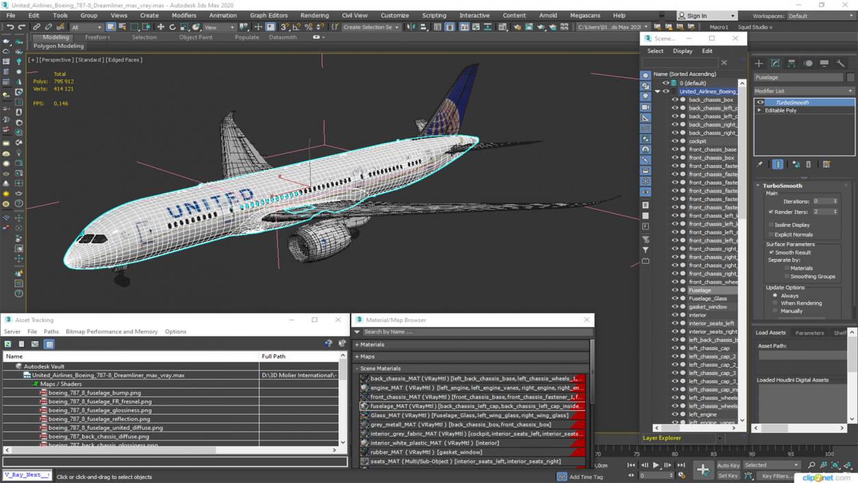 United Airlines Boeing 787-8 Dreamliner 3D model