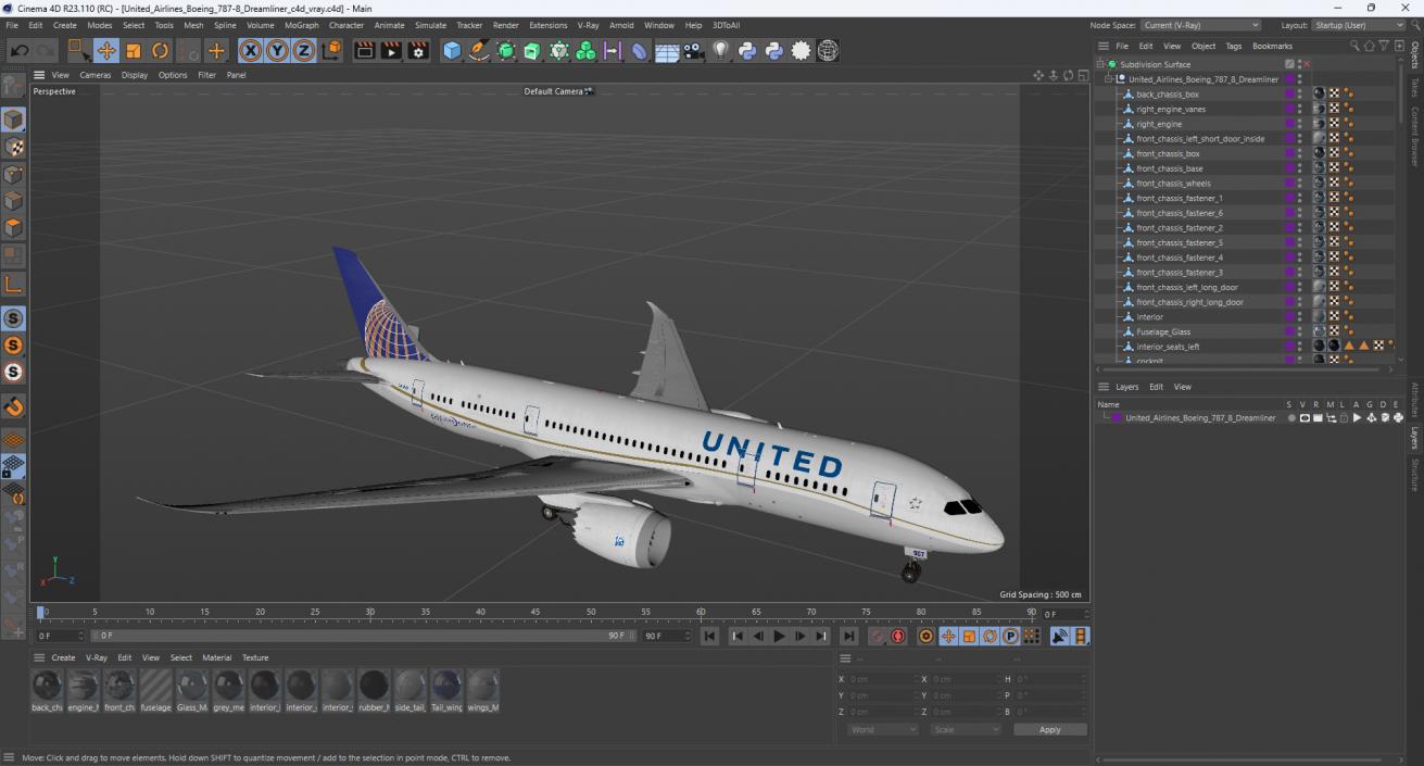 United Airlines Boeing 787-8 Dreamliner 3D model