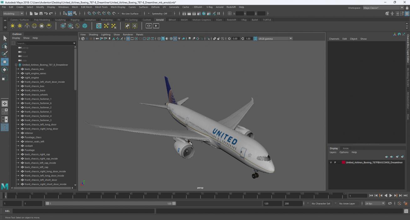 United Airlines Boeing 787-8 Dreamliner 3D model