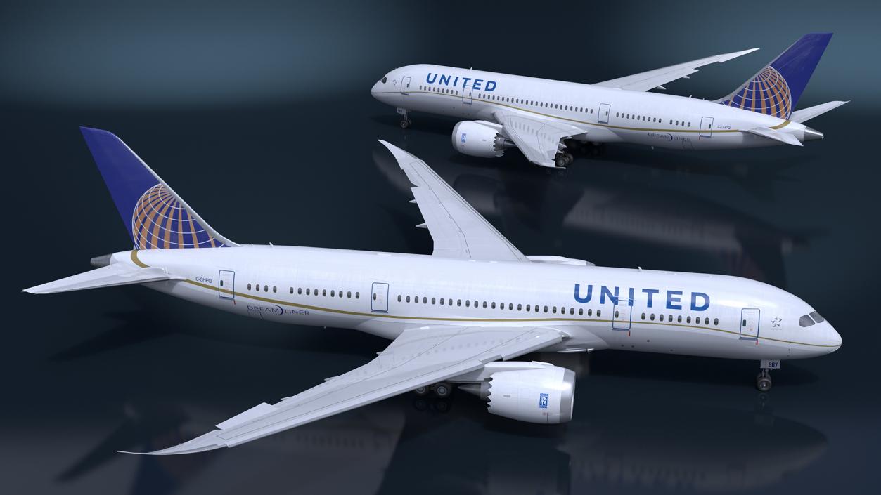 United Airlines Boeing 787-8 Dreamliner 3D model