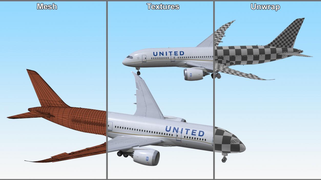 United Airlines Boeing 787-8 Dreamliner 3D model