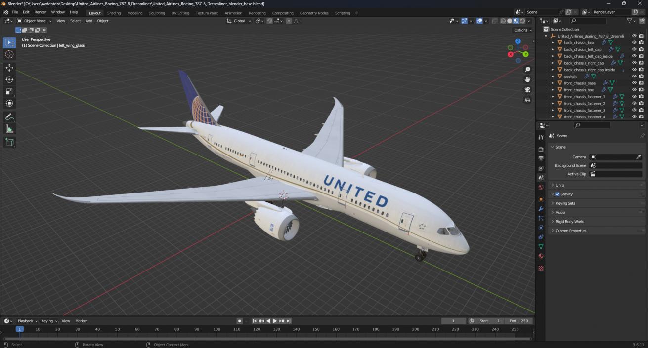 United Airlines Boeing 787-8 Dreamliner 3D model