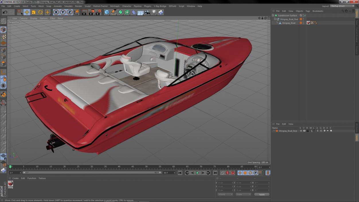 Stingray Boat Red 3D