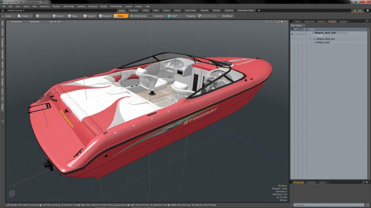 Stingray Boat Red 3D