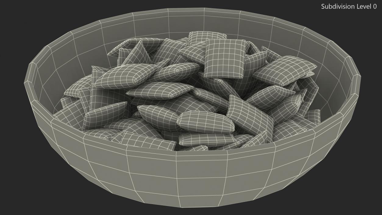 Full Bowl of Breakfast Cereal Pads 3D model