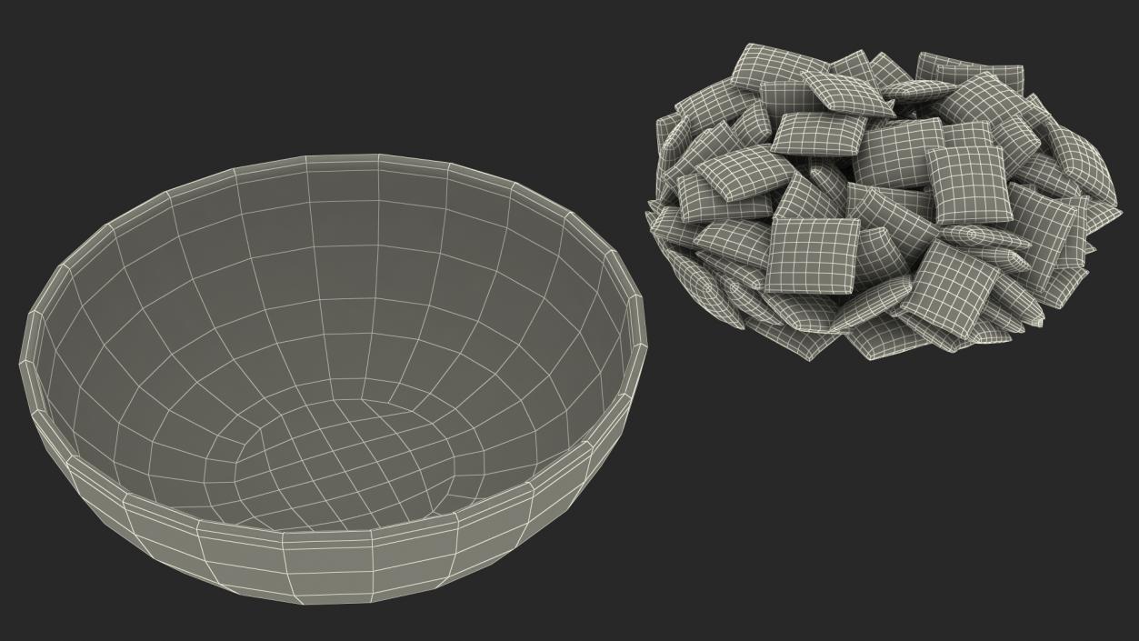 Full Bowl of Breakfast Cereal Pads 3D model