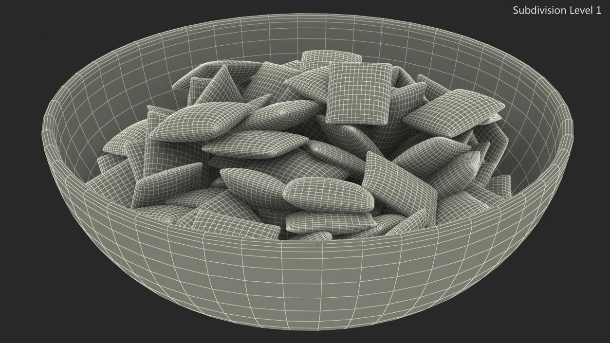 Full Bowl of Breakfast Cereal Pads 3D model