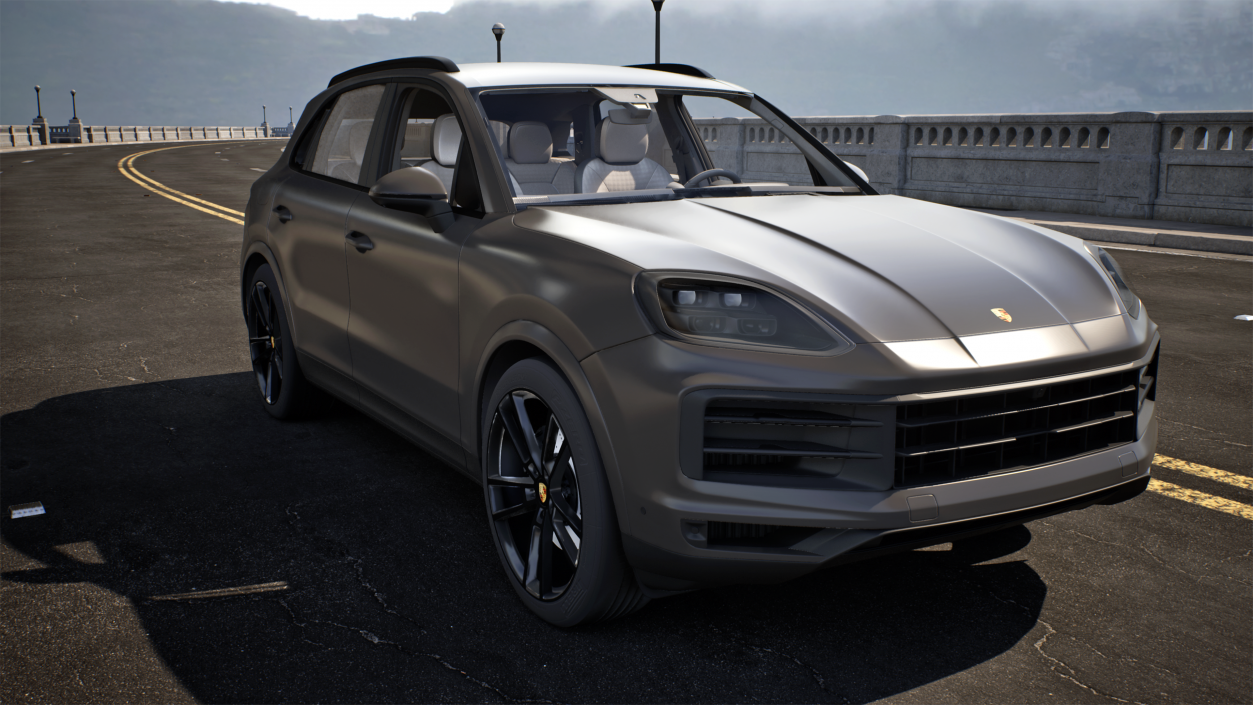 3D model 2024 Porsche Cayenne Turbo E-Hybrid Gray