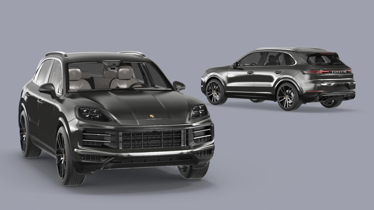 3D model 2024 Porsche Cayenne Turbo E-Hybrid Gray