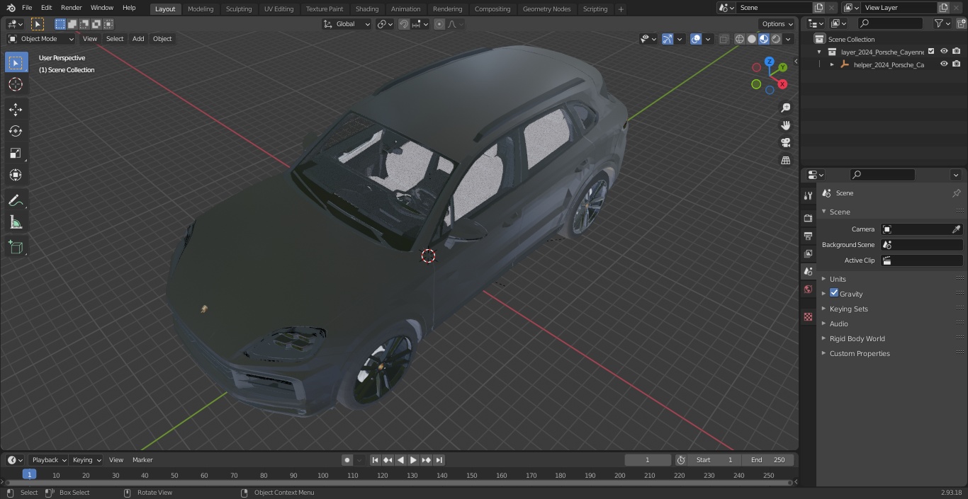 3D model 2024 Porsche Cayenne Turbo E-Hybrid Gray