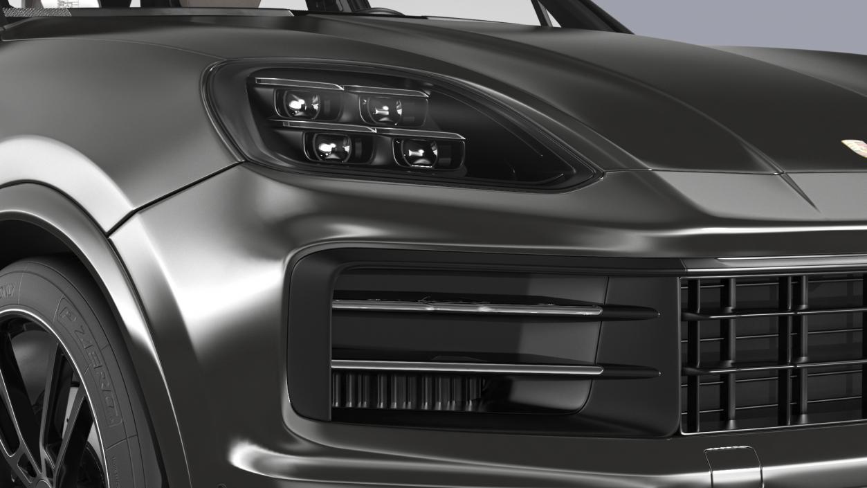 3D model 2024 Porsche Cayenne Turbo E-Hybrid Gray