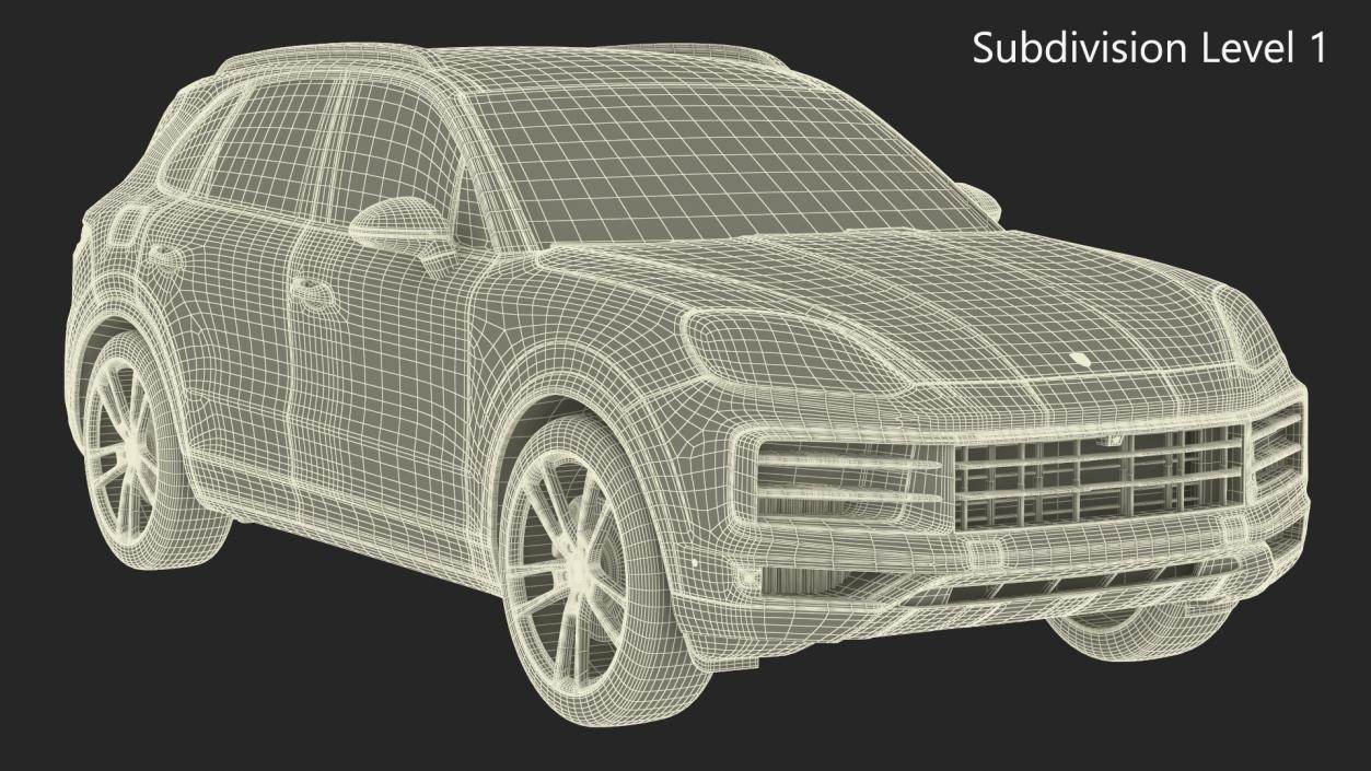 3D model 2024 Porsche Cayenne Turbo E-Hybrid Gray